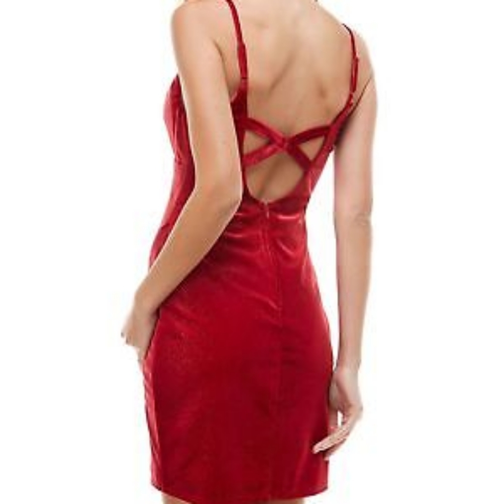 City Studio RED sparkly velvet dress sz 18W